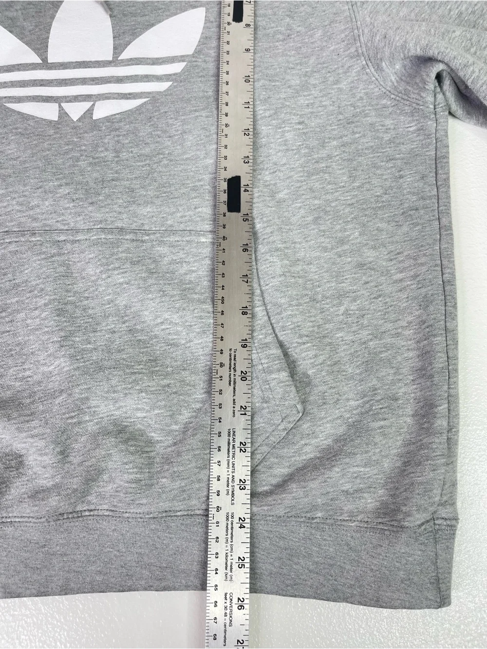 Adidas Originals Hoodie Mens L Gray Heather Trefoil Logo Pullover Sweatshirt